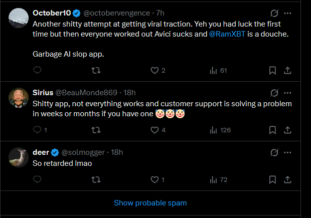 The $AVICI comments section is a goldmine

Everyone sees through the bs of the team.