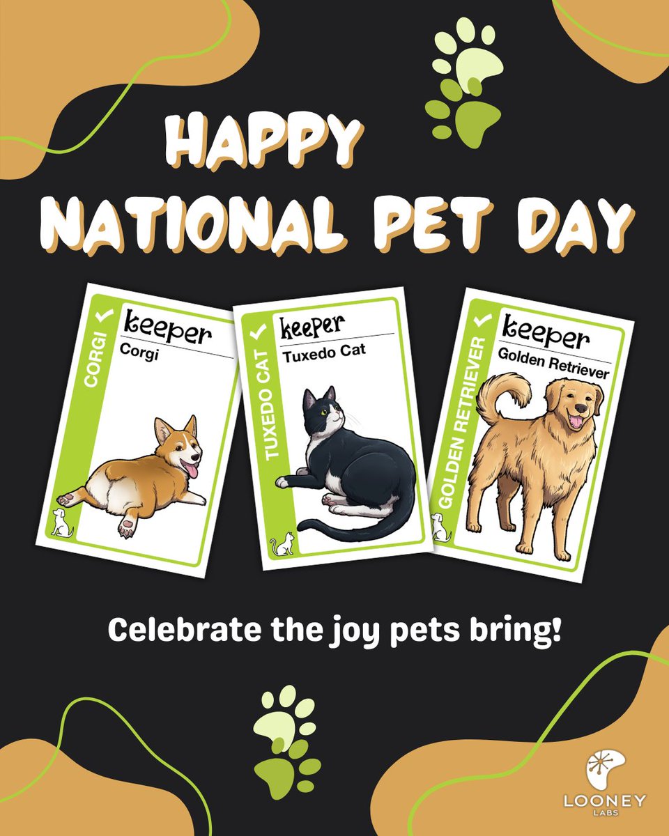 LooneyLabs's tweet photo. Pets bring us so much joy! We hope you enjoy some time with your pet today... taking a walk, cuddling on the couch, or feeding them a favorite treat. If you're looking for a pet, don't forget to check local rescue for a pet awaiting their furr-ever home. Happy National Pet Day! https://t.co/iDGVG6bzwB