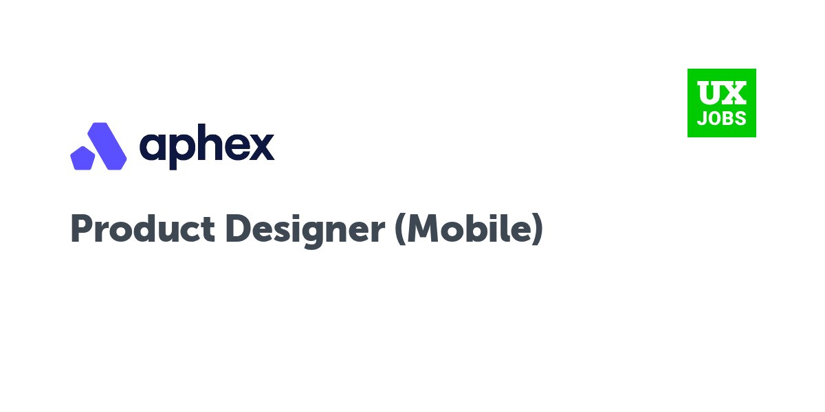UXjobs's tweet image. Product Designer (Mobile) at Aphex
 · Permanent, Full-time
 · London
#ux #userexperience #job
uxbri.org/jobs/2803/prod…