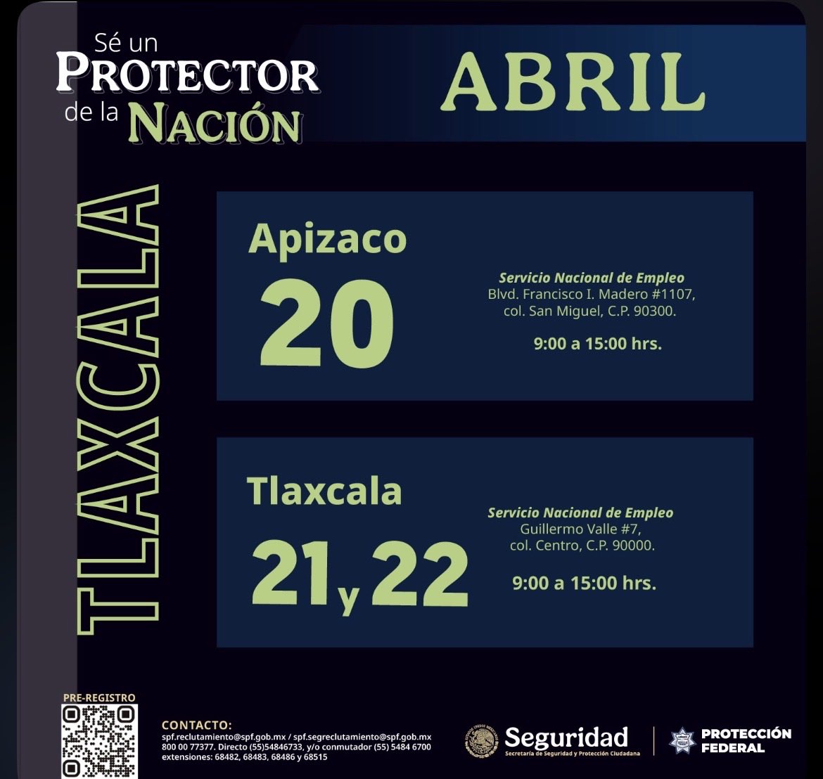 spf_sspc's tweet image. 🚦TLAXCALA🚦 

Con honor, vocación y compromiso, Protectoras y Protectores de la Nación construyen la Paz duradera. 

Únete al #SPF en convocatoria.spf.gob.mx 

#ProtectoresDeLaNación #MásCercaMásSeguros