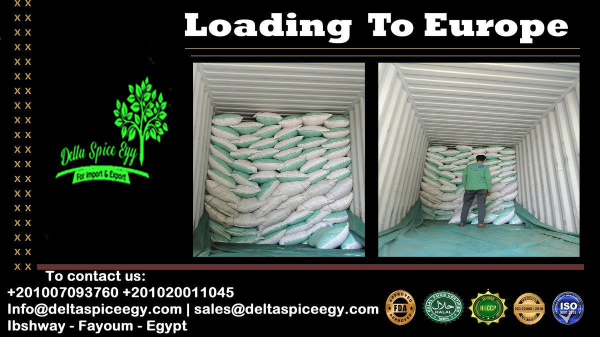 DeltaSpicesEgy's tweet photo. Loading a container of #herbs_spices
to Europe
Quality is our address. Trust is the most important thing that distinguishes us
We offer you the lowest price with the best quality
Just contact us
Take the opportunity
_________________________________ https://t.co/e7FZrAH7mo