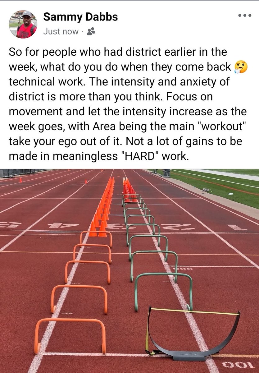 HURcoachdabb's tweet photo. Managing athletes during this time of year is really more so "less is more". https://t.co/odZX4zfQi0