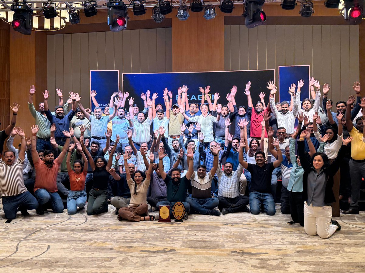 BEACONIndia_3D's tweet image. From challenges to achievements, from goals to milestones—every moment counts.
BEACON Annual Meet 2026 was all about celebrating the journey, the wins, and the unstoppable spirit of our team.Onward to new heights! 
#BEACONIndia #SuccessJourney #teamwork #BEACONAnnualmeet2026