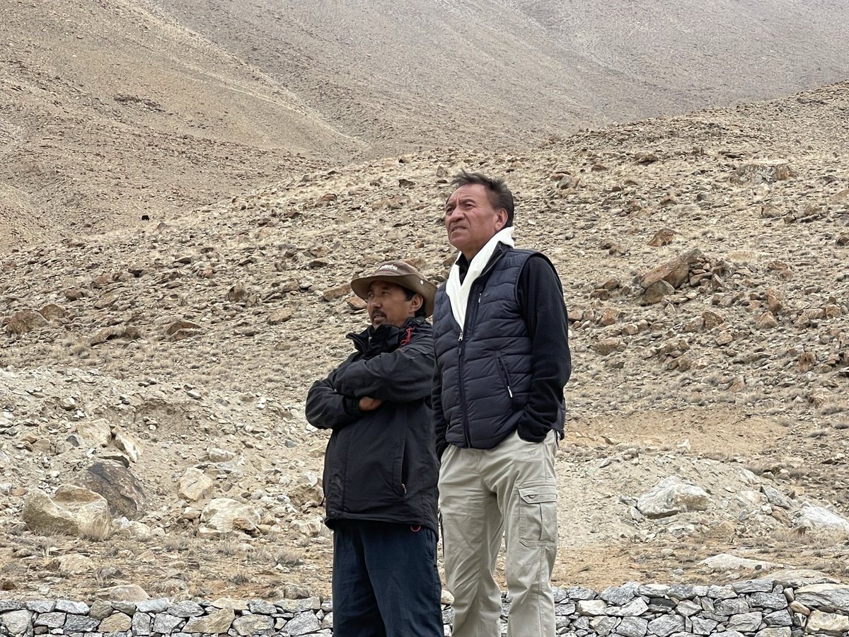 thinles_dorje's tweet photo. Under the guidance of BJP Ladakh state president Tashi Kachu, visited Phuktsey Gonpa (Shara) with BJP Leh district president Rigzin Chubi &amp; team ahead of HH Drukpa Kyabgon’s visit. Inspected parking, gate &amp; road works; engaged  village stakeholders and assured timely demands. https://t.co/ButiFnhywH