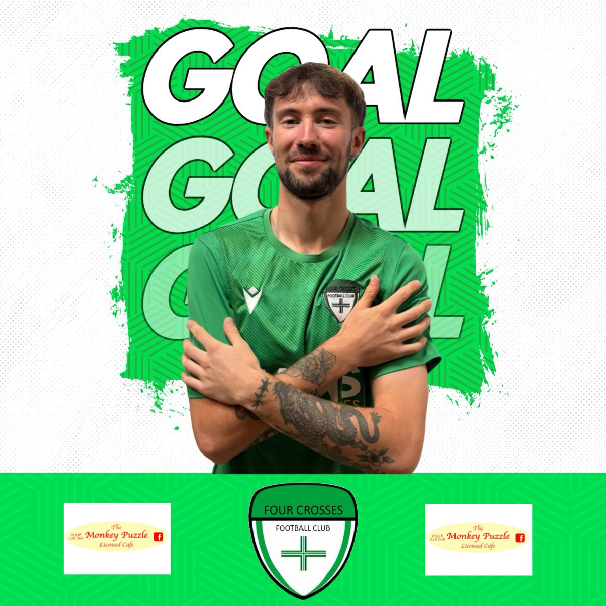4crossesFC's tweet photo. 7 Goal Contributors For Crosses Today:

Ben Dawson - Sponsored By The Dolphin 
Lewis Birch - Sponsored By The Monkey Puzzle Cafe
Matt Hayes - Player Sponsor Available 
Rob Shone - Sponsored By Alfie’s 

1/2 https://t.co/9exLEbB2mg