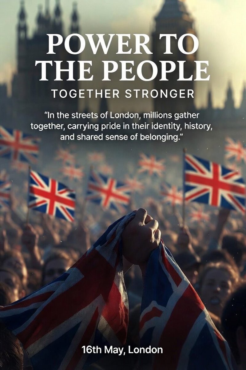 skbytes's tweet photo. @TRobinsonNewEra "A nation lives through its people and when they stand together, its identity, history, and spirit remain unshaken."
16th May, London
#UniteTheKingdom #UTK #May16 #NationStrong https://t.co/OkyK9Sz3j9
