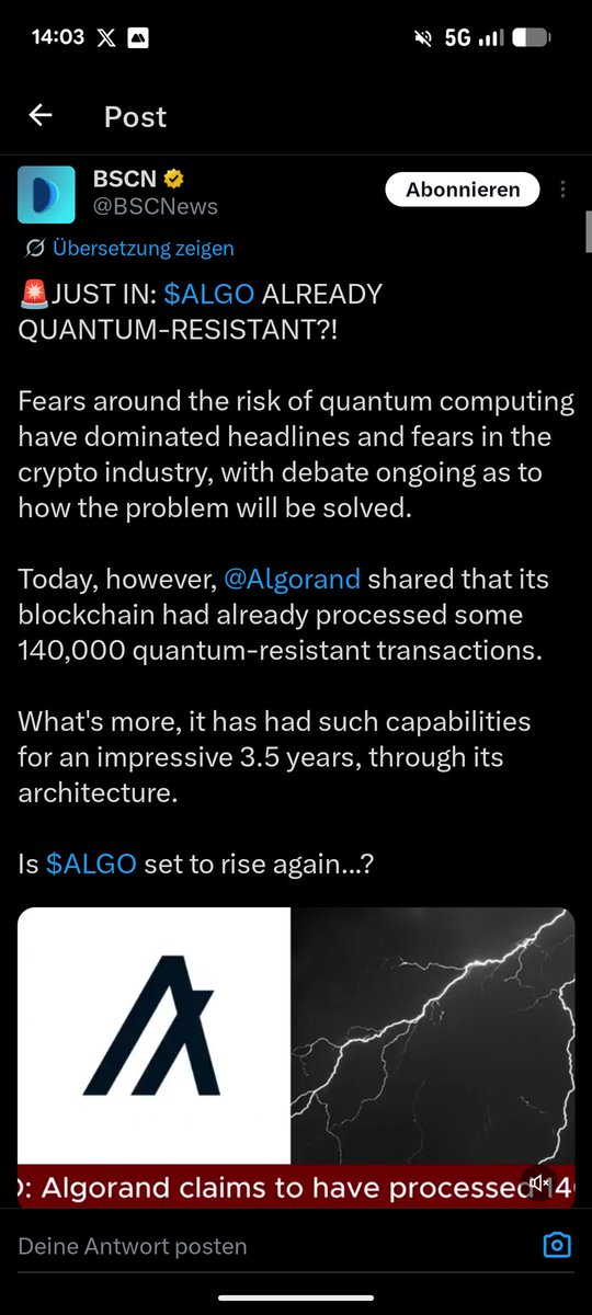 Efhamcrypto's tweet image. أما ده حساب عنده فوق المليون متابع 
فجاءه انتبه ل #Algo  أنها من أهم عملات قطاع ال Quantum 
القطاع ده انا اول عربي وممكن سابق الأجانب في الاشاره ليه من عام 2025 
🤌🏽🤌🏽