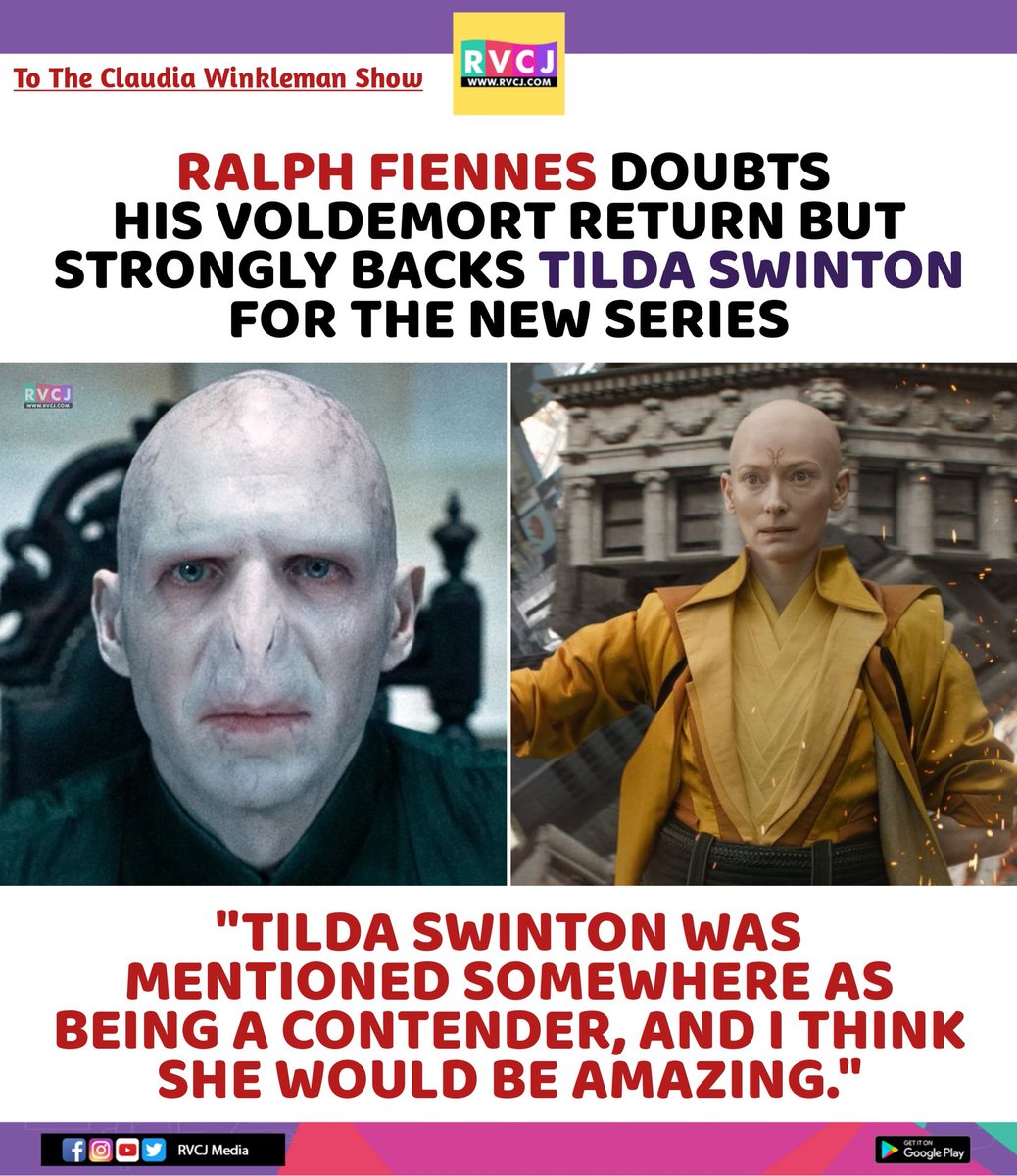 rvcjmovies's tweet image. Ralph Fiennes passes the wand: Backs Tilda Swinton for the new Voldemort

#ralphfiennes #tildaswinton #voldemort #harrypottermovies #harrypotter
