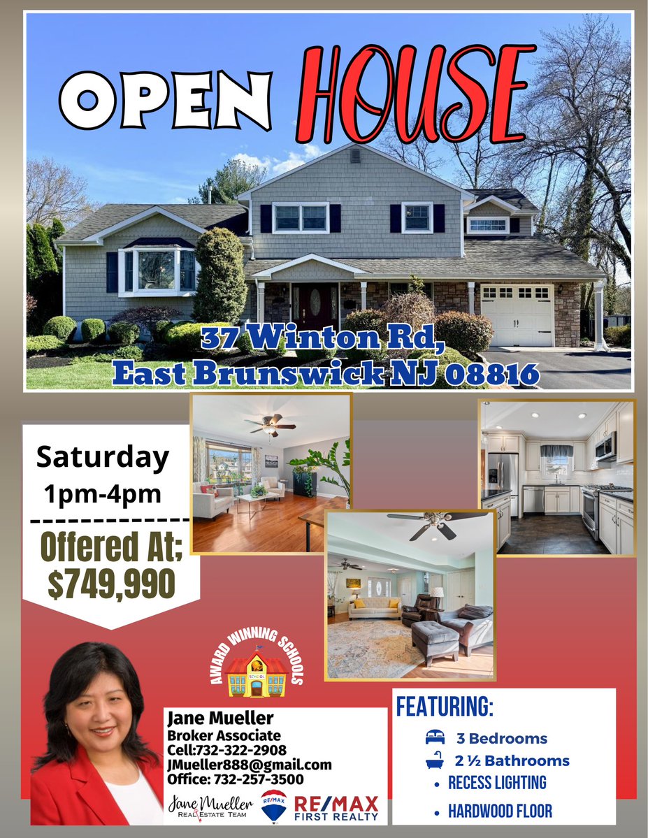 JaneJmueller888's tweet image. Perfect spring day for house hunting 🌷☀️!
Today’s open houses feature two outstanding single-family homes you won’t want to miss 💗😍

📲 Call or text 732 322 2908 for details.

#janemuellerteam ; #backdrop; #eastbrunswick ; #openhouse