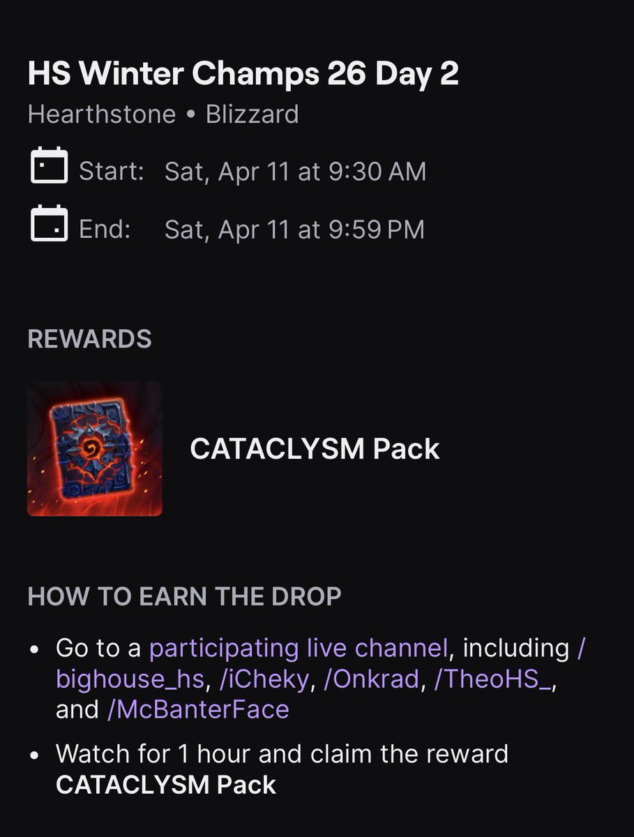 ben_heathstone's tweet image. Go earn your day 2 Twitch drop CATA pack 🎁
#hearthstone