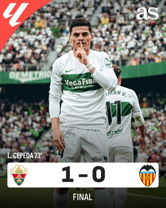 إلتشي يحسمها أمام فالنسيا بهدف نظيف! نجح نادي إلتشي في تحقيق فوز ثمين على فالنسيا بنتيجة 1-0 في الدوري الإسباني 