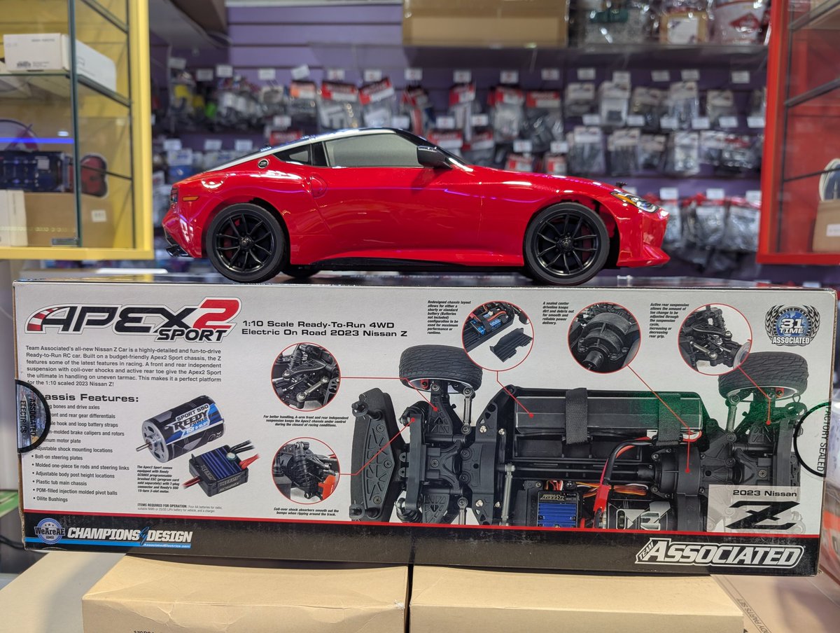 AmazingRCstore's tweet photo. Auction Reminder ‼️ 

This time round we have a Team Associated Apex 2 Sport up for grabs!

This Z car is officially licensed by Nissan and comes RTR!

To participate follow the link:

https://t.co/C5NXm3IOwd https://t.co/efoKvZhlLo