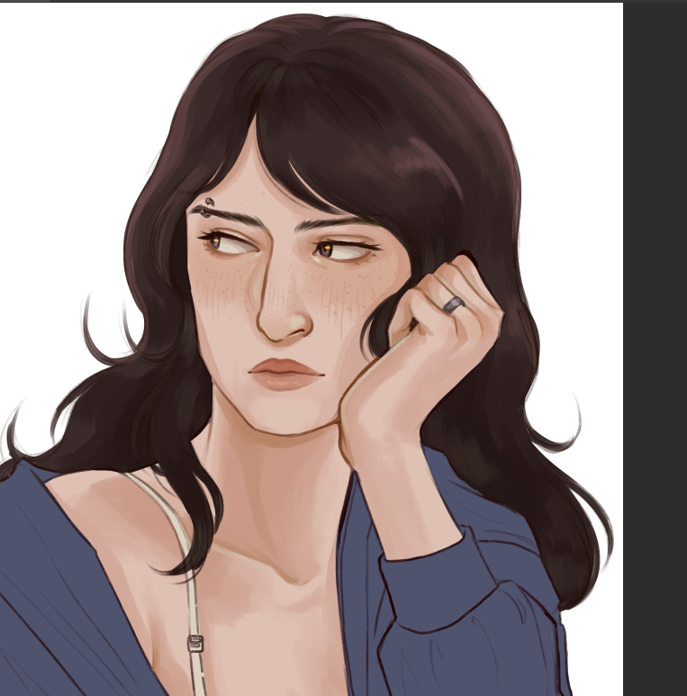 tvoyasashi's tweet image. mean ass lesbian stare #lesbyler #wip