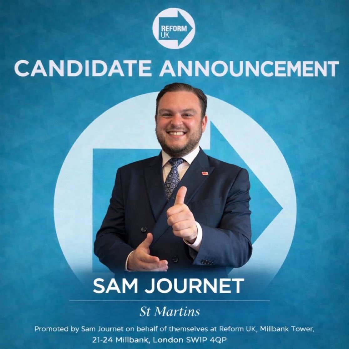 ReformDaily_'s tweet image. 💪🏻Back where it started - Sam Journet standing again in St Martins

“I’ve stood up for residents, fought for your right to vote &amp;amp; helped change the political landscape in this borough, forever”

“Now we go again” 🇬🇧

#ReformUK #Basildon #LocalElections [@ReformUKSam]