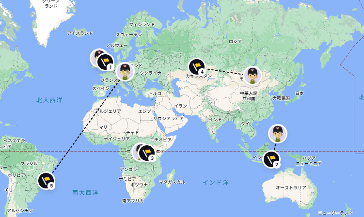 これが学生時代ヘタリアにハマってた人のジオゲッサーよ
南米ワカラナイ