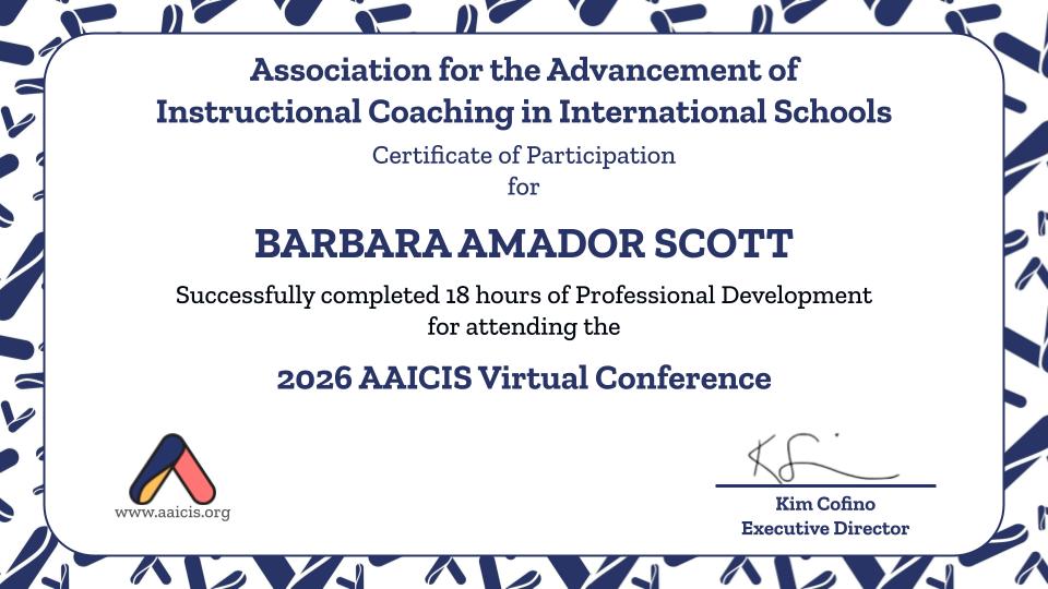MrsAmadorScott's tweet photo. Association for the Advancement of Instructional Coaching in International Schools (AAICIS) Virtual Conference for Instructional Coaches.

First ever conference for Instructional Coaches in International Schools!  (March 08, 2026)

 #instructionalcoaching #edtechcoach https://t.co/7HNed10ke6