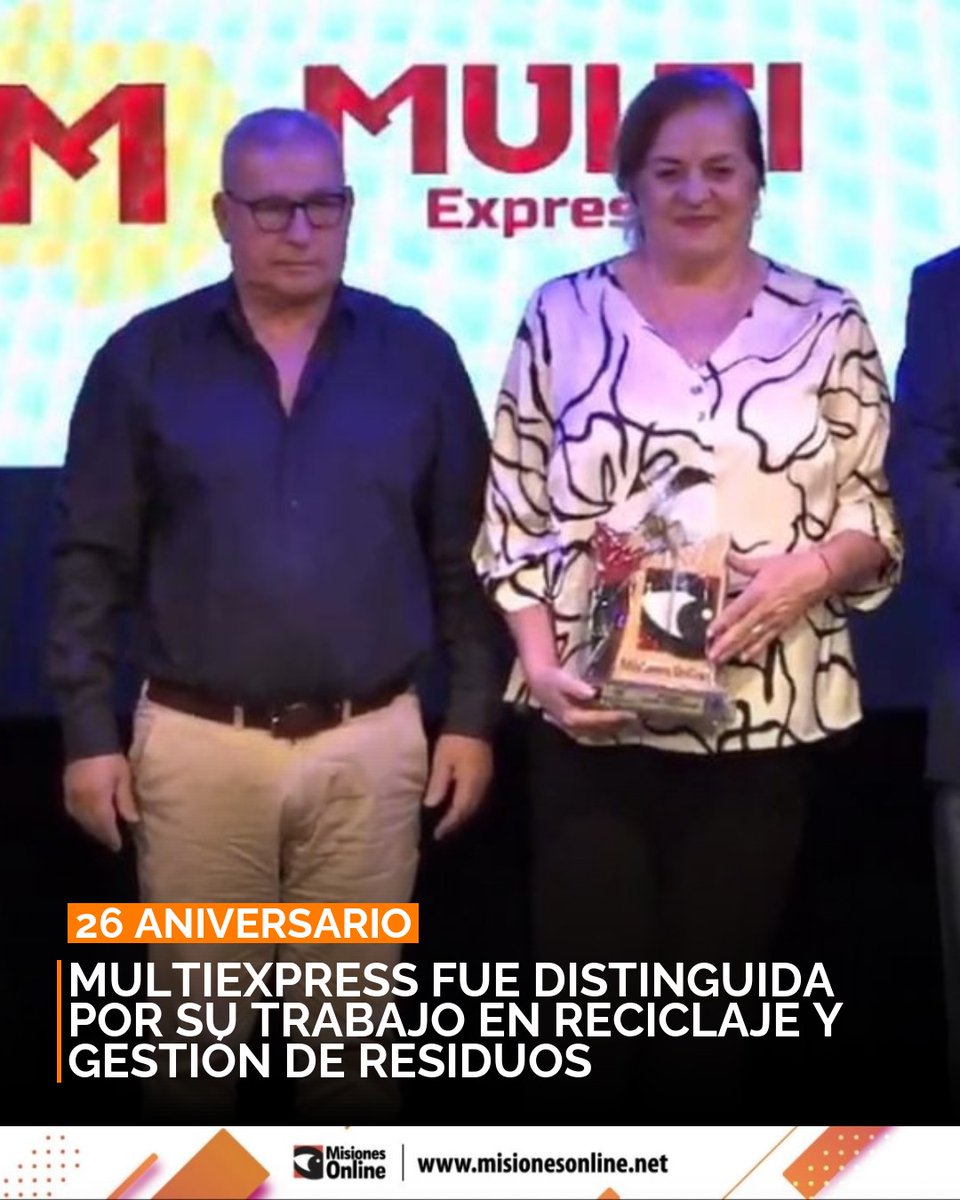 misionesonline's tweet image. Multiexpress, distinguida por el público por su trabajo en reciclaje y gestión de residuos en Misiones. Un reconocimiento a su compromiso con la economía circular en la provincia. ♻️ Más información: misionesonline.net/2026/04/11/26-… #Misiones #Reciclaje #Sostenibilidad