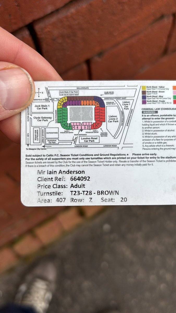 Season ticket found
London Road on way to bridgeton  <a href="/CelticFCSLO/">CELTIC FC SLO</a>
