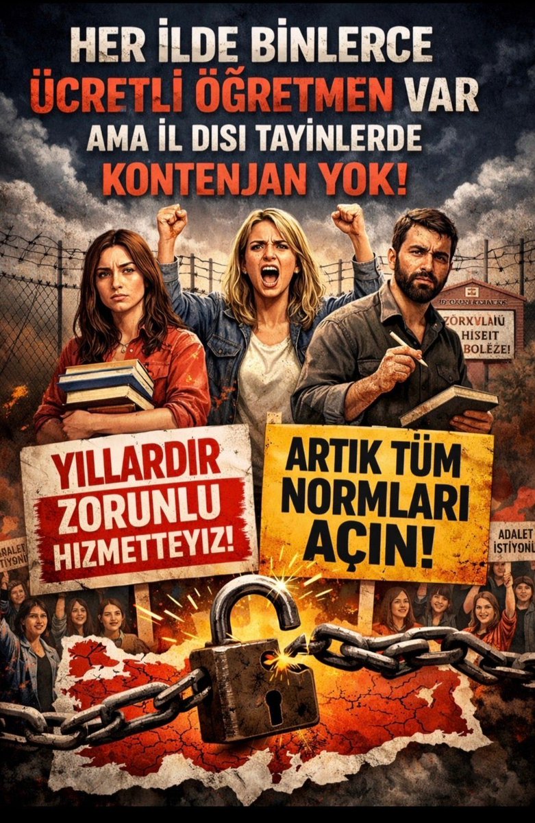 <a href="/talatyavuz29/">Talat YAVUZ</a> #MEBdeÖmürBoyuŞarkGöreviVar
<a href="/Yusuf__Tekin/">Yusuf Tekin</a> <a href="/mebpgm/">Personel Genel Müdürlüğü</a> <a href="/cftcblnt/">Bülent ÇİFTCİ</a> <a href="/farukyelkenci/">Ömer Faruk Yelkenci</a> <a href="/cuneytiltus/">Cüneyt İltuş</a> <a href="/Yasingrms0/">Yasin Görmüş</a> <a href="/talatyavuz29/">Talat YAVUZ</a> bir kerede il dışı için sesinizi duyalım. Kontenjan yok diyorlar oysaki her yerde ücretli var. Yetkili sendika olarak sesimizi duyun