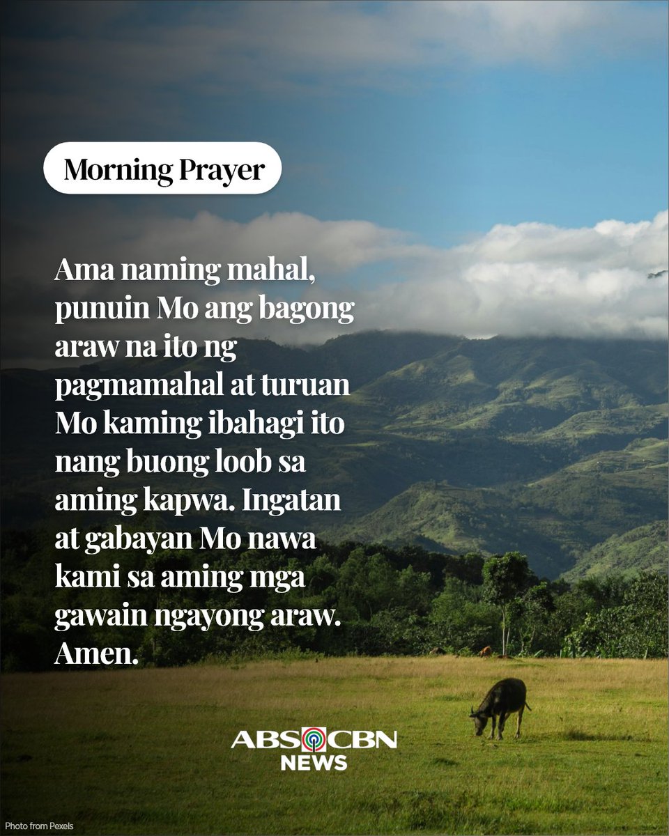 ABSCBNNews's tweet photo. Gabayan Mo nawa kami sa araw na ito, Panginoon. https://t.co/VK5fg20EoD