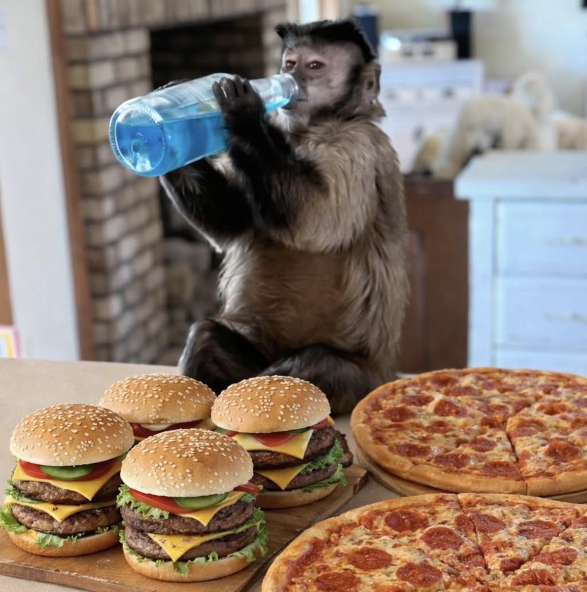 Yo tomando agüita antes de comerme todo eso: