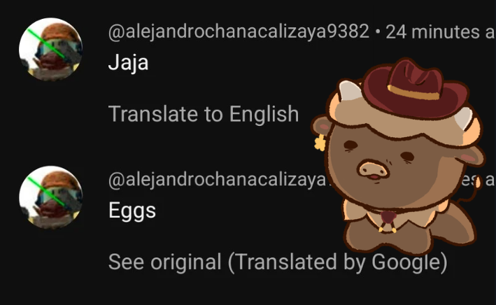 MooMooClover's tweet image. why does everyone keep saying "eggs" in my comments en español 🤔