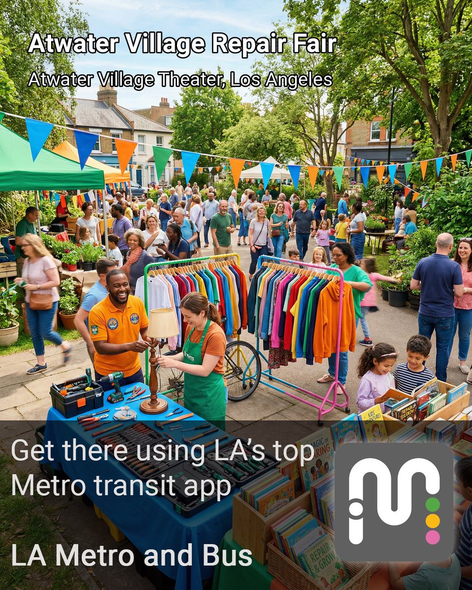 LAMetroBusApp's tweet image. Atwater Village Repair Fair

4/11 from 10am-1pm
discoverlosangeles.com/event/2026/04/…

#LAEvents #LosAngeles