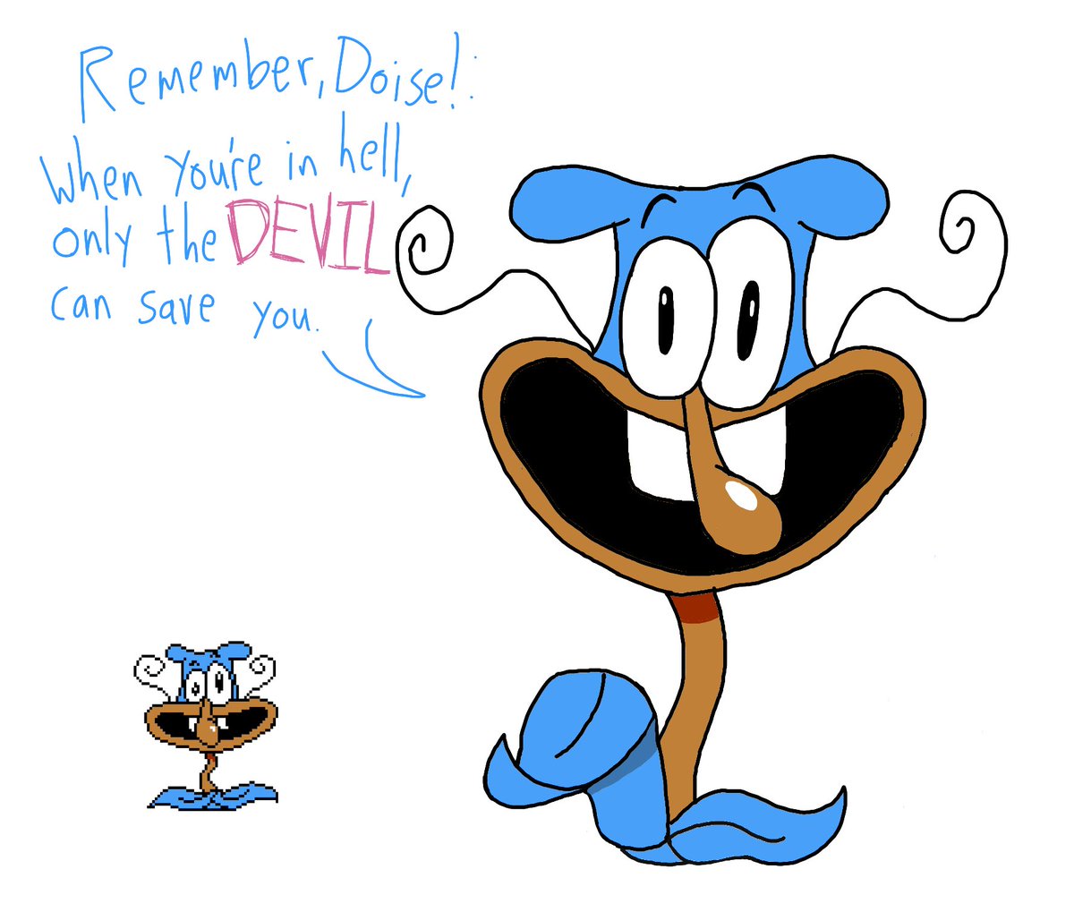 iamthezabiguy's tweet image. look everyone, it's Doisey Daisey! 
or wait, is it "Daisey Doisey"?
eh, beats me.
#pizzatower @DoisesPurgatory