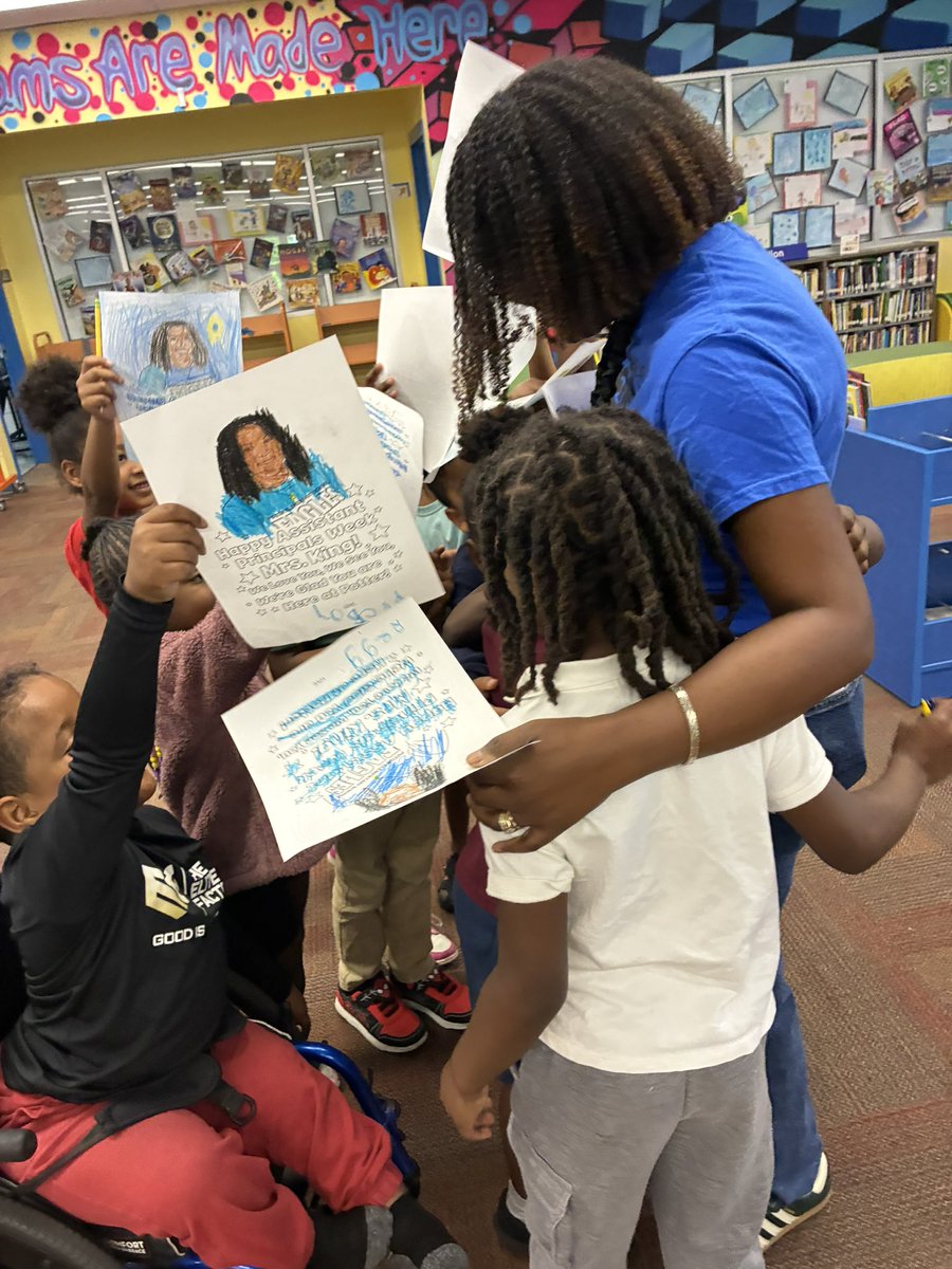 PotterLibMed's tweet photo. We honored our Assistant Principal, Mrs. Jesenia King, with hugs and personalized color sheet portraits in the Media Center on Friday. "We Love You, We See You, and We are Glad You are Here!" @hubofschool @HillsboroughSch @PotterEagles 
#AssistantPrincipalsWeek https://t.co/Sr4pxPLEL4