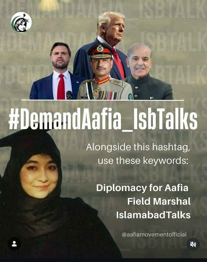 HuzaifaAhmedSi6's tweet photo. A great opportunity for our government to demand Dr.aafia release, IF they are loyal to their citizens.
#IslamabadTalks 
#ShehbazAsimBringAafia
#AsimmunirBringAafia
#DemandAafia_IsbTalksField
#DemandAafia_IsbTalks https://t.co/mS6kvO7B34