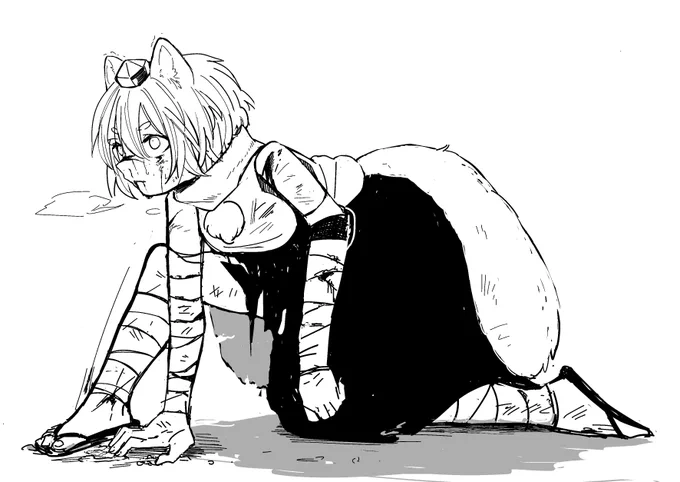 尻尾の練習 
