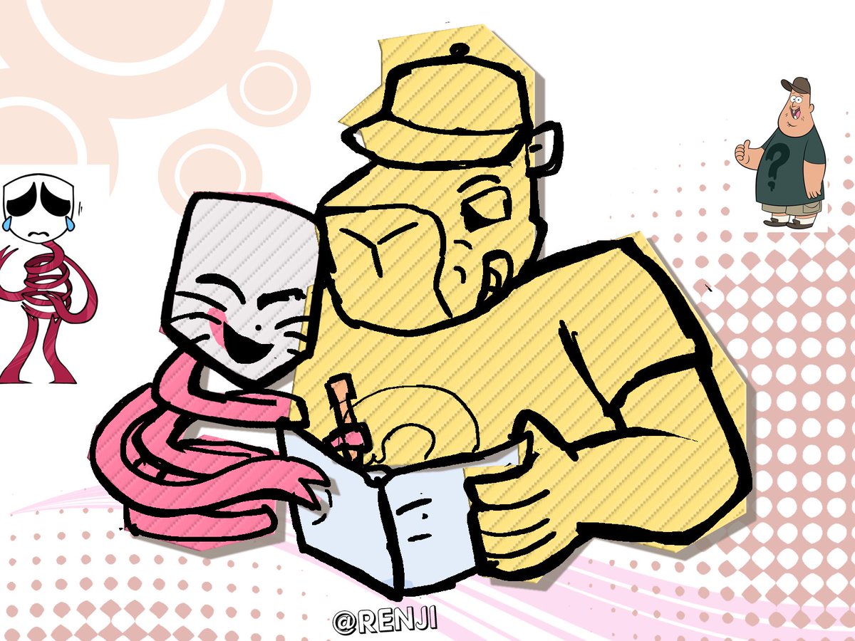 Renjimimus's tweet photo. Gangle and Soos the manga artists at work
#gravityfalls #tadc #soos #gangle #artㅤㅤㅤㅤ https://t.co/U6dPsirJ80