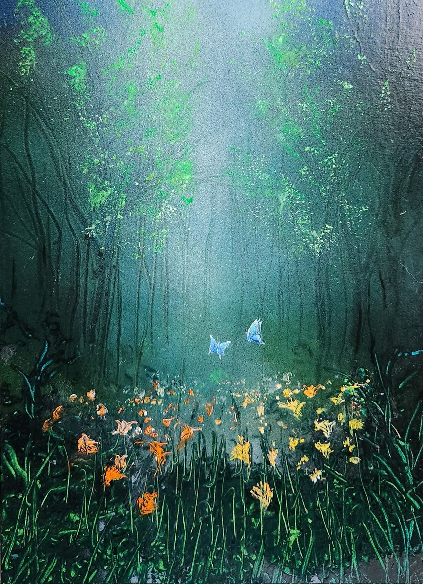 ｢深緑の木洩れ日🌳｣A4
厚紙アクリル他
#イラスト #アート #森 #自然界隈 #拡散希望ＲP #癒し