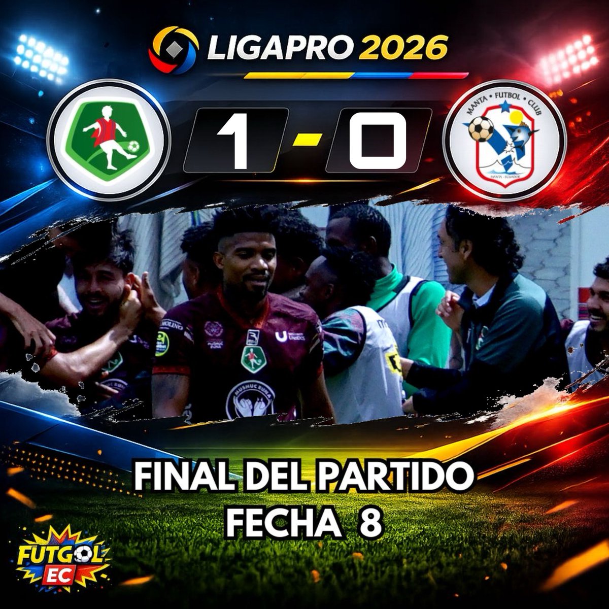 ¡Final del partido!

🏆 #LigaPro 🇪🇨
🗓️ #Fecha8
🏟️ #CooperativadeahorroycréditoMushucRuna

1️⃣ #MushucRuna
⚽️ Nicolás Dávila 24’

0️⃣ #MantaFC