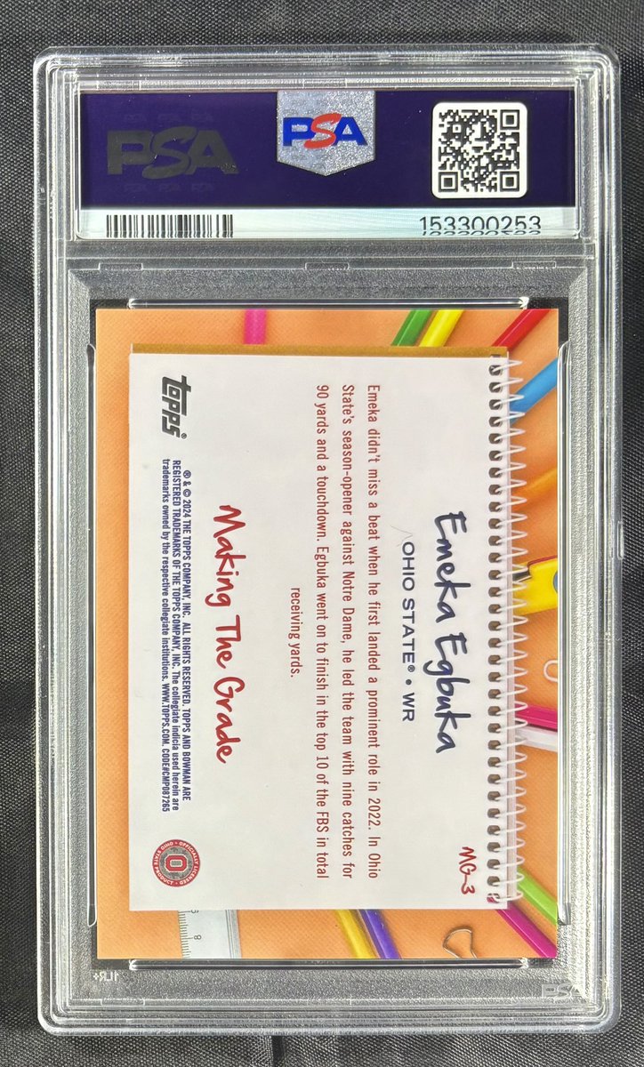 Lavtreasures's tweet image. Check out Emeka Egbuka 2024 Bowman's Best University Make The Grade Refractor #MG3 PSA 10 

ebay.us/m/Q6B9fJ

#memorabilia #sportsmemorabilia #hobby #thehobby #Panini  #Topps  #Score #UFC #NFL #NBA #WWE #eBay #fyp #Sportscards