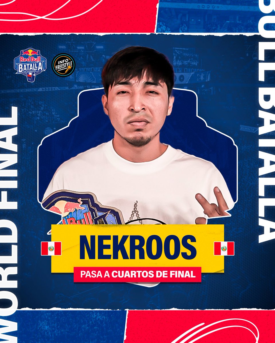 InfoFreestyle2's tweet image. ¡Octavos - Red Bull Batalla: Final Internacional! 🌎

🔹NEKROOS 🇵🇪 le ganó a GAZIR 🇪🇸 tras réplica y avanza a CUARTOS DE FINAL.

#RedBullBatalla