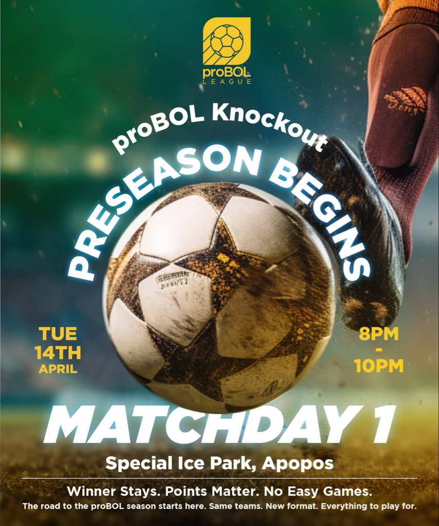 It’s been a while! But we’re back 😁

Get to dusting off your boots, preseason starts this week 🔥
DM for additional details, or to join our WhatsApp Community! 

#proBOL #Football #AccraSports