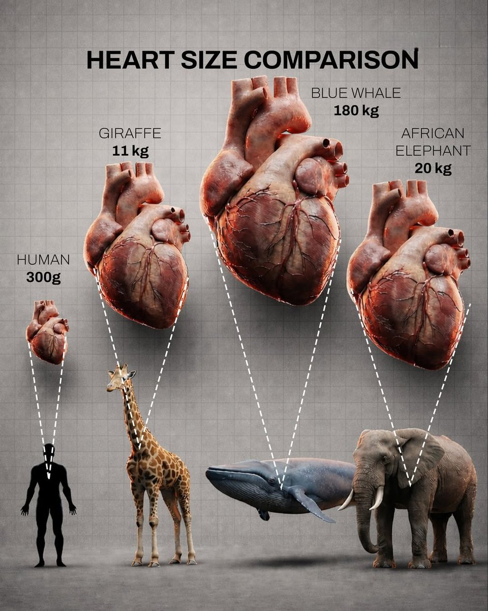 Cool_Ustaz's tweet photo. Heart Size Comparison. 🫀 https://t.co/Oasb4gvQAO