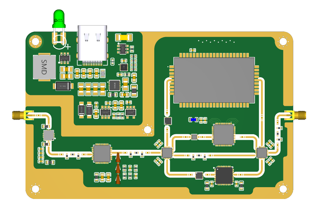 Aaronia_AG's tweet image. Relocated the USB to the Top Corner to avoide RF Interference: 
Still a very compact size. Both version (with &amp;amp; without amp stage) should be ready as proto in 4 weeks. All filter stages should offer &amp;gt;45dB rejection &amp;amp; you can even cascade them😎
#aaronia #rf #filter #usb