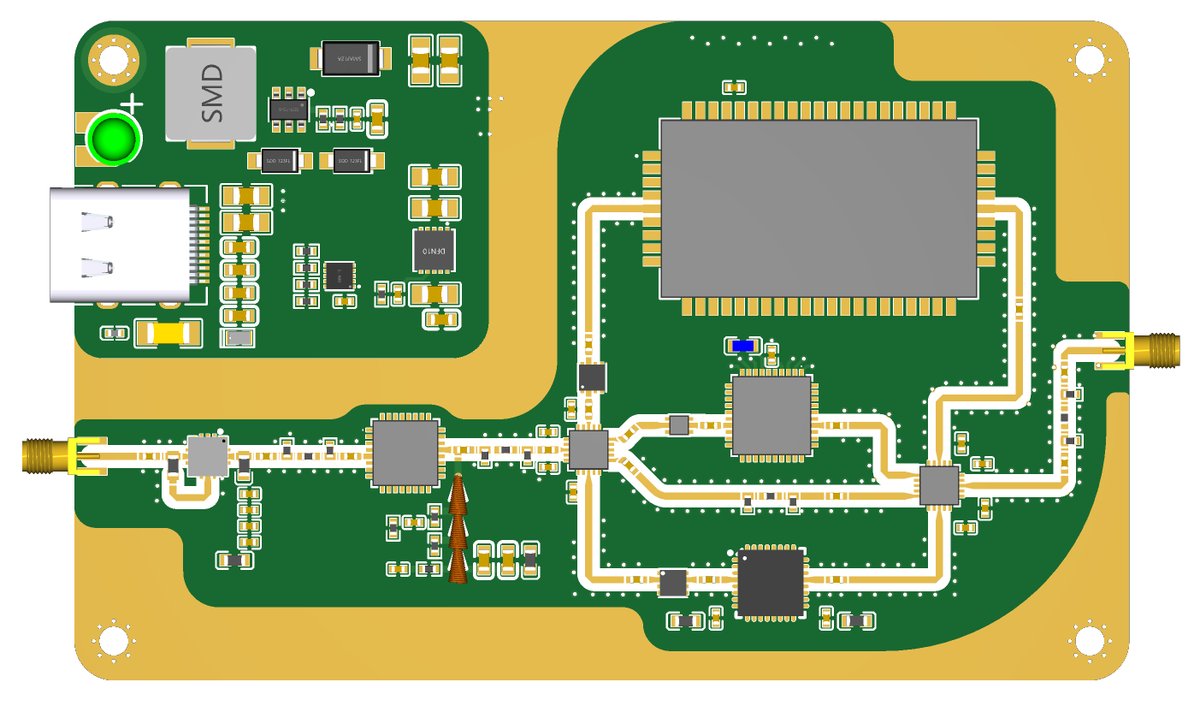 Aaronia_AG's tweet image. Updated much compacter PCB Design: USB controlled 26GHz Harmonics Filterbank  😎
Might move the USB to the top side which makes handling easier.
#aaronia #rf #filter #usb