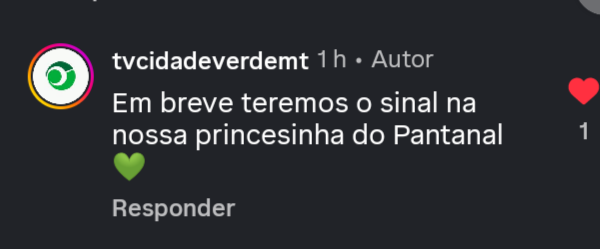 deivid78's tweet photo. Parece que finalmente vamos ter o sinal da TV Cidade Verde de Cuiabá em Cáceres👏 https://t.co/An3yUQRzzw