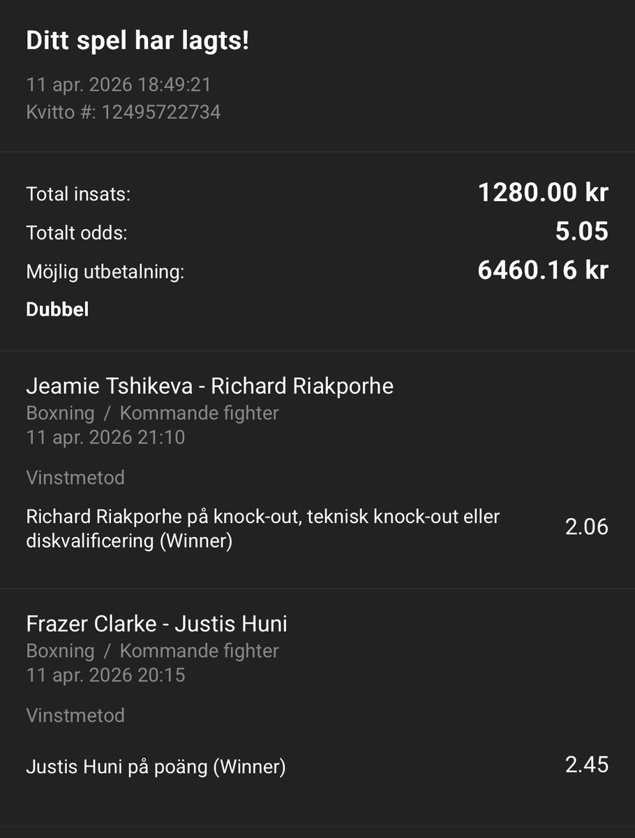 RealBoxingPick's tweet image. Richard Riakporhe by ko/tko ✅
Justin Huni by decision ✅

+405 ✅

#furymakhmudov #riakporhe #huni #boxing