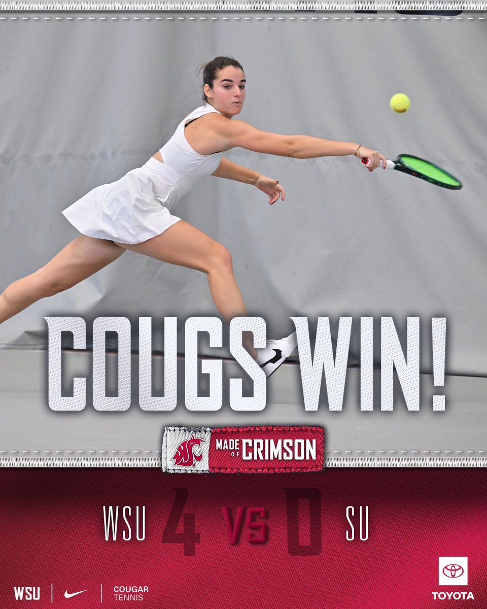 WSU pushes win streak to 6⃣ with 4-0 victory over Seattle. Cougs close out home schedule Sunday vs. Portland on Senior Day. Cougs will recognize the accomplishments of Eva  &amp; Maxine in a pre-match ceremony at 10:45 am from Hollingbery.

RECAP | tinyurl.com/3e5k27f8

#GoCougs
