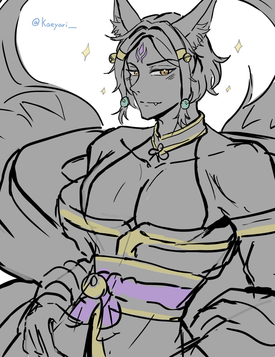 Kaeyari_'s tweet image. a genderbend doodle for a friend of their #oc! #イケメン