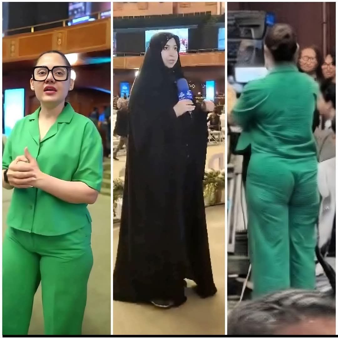 اسلامی جمہوریہ پاکستان کے نام پر دھبہ یہ خاتون <a href="/GFarooqi/">Gharidah Farooqi (T.I.)</a> جسکو صرف عمران خان صاحب پر بکواسات اور الزام تراشی کی وجہ سے پاکستان کے اعزازی تمغے سے نوازا گیا۔۔ 
دوسری طرف ایران کی صحافی جس نے حقیقی معنوں میں اسلامی کلچر کو اپنایا ہوا ہے بیشک بہت سے اختلافات بھی ہیں۔ 
شرم کا مقام ہے