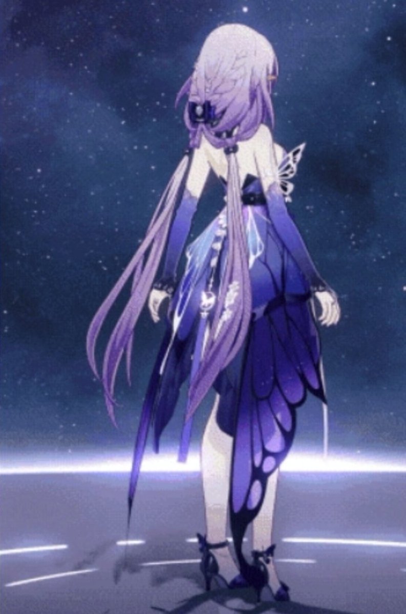 ChildOfAnasrava's tweet photo. - Neck acessory changed 
- No longer uses a crown but a butterfly acessory
- Back of her hair was braided, hair clips on the middle of her hair was removed 
- No longer has exposed bones on her chest area
- Double butterfly wings instead of a broken attached one https://t.co/oxP8Qb3seg