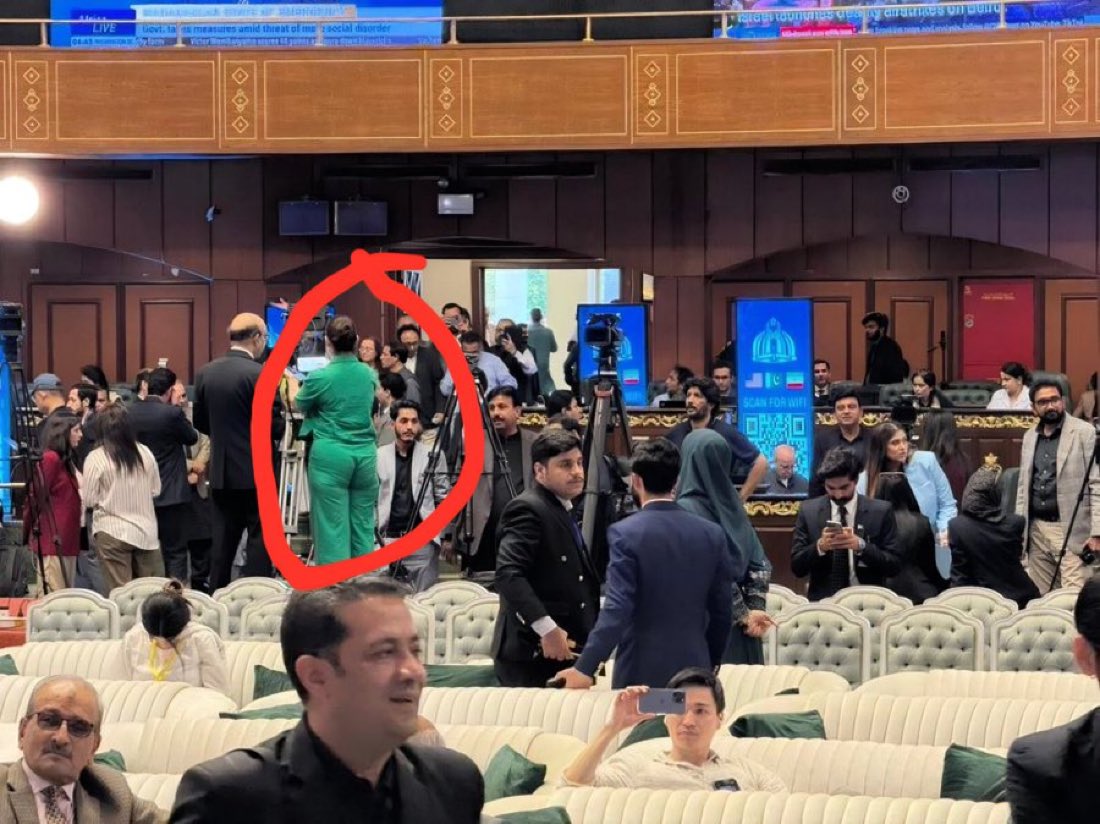 یہ غلیزہ فلودی ہے گرین کپڑوں میں ۔اس عورت کی زندگی بھر کی صحافت اس تصویر میں جھلک رہی ہے ⁠