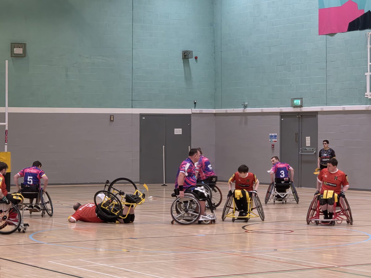 HurricanesRLFC's tweet photo. 🌀 Result aside, we're very proud of everyone who pulled on a Canes shirt today in our first ever Wheelchair Championship game. 

📸 Here are a few snaps from today's clash in Wrexham! https://t.co/8DbTTWCTKQ