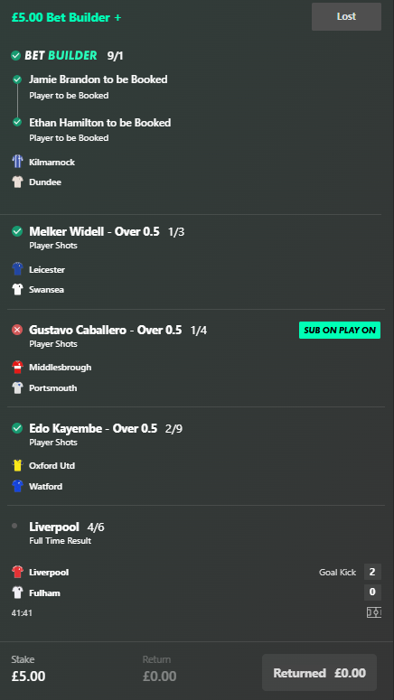 EmilyTaylorTips's tweet image. HAS MY 32/1 BET BUILDER WON???? 🤯

DID CABALLERO'S SUPER SUB SHOOT? 

If this has won I'm going to give £50 to someone who ❤️ this post!