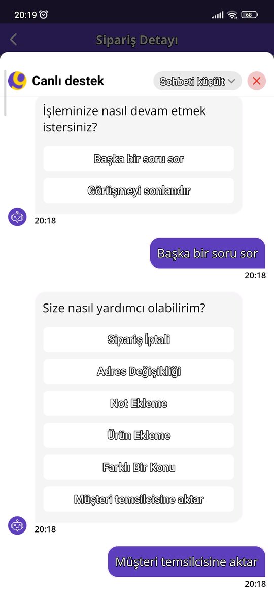 cnydgnart's tweet photo. @getir Sipariş hâlen gelmediği gibi, sipariş durumu ekranından müşteri hizmetlerine bağlanmayıda engellemişsiniz. 20 ye yakın kez denendi.. https://t.co/2q3moxN3Zc